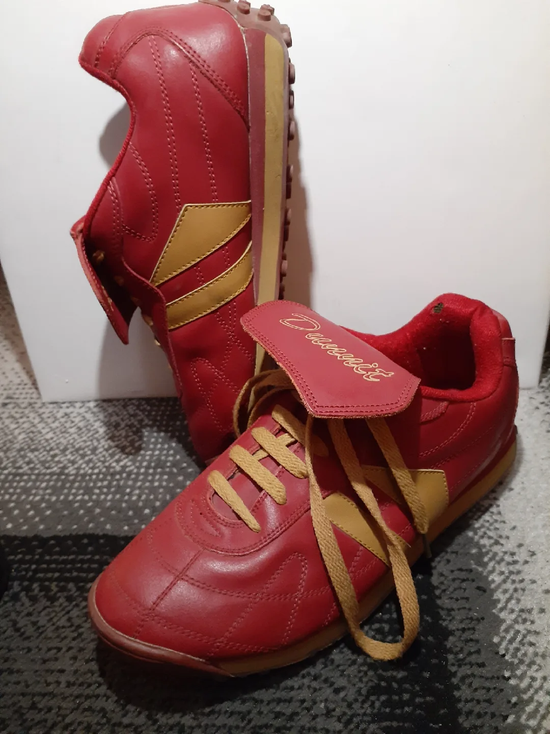 Dunnit Red Leather Shoes - Size 10 thumbnail