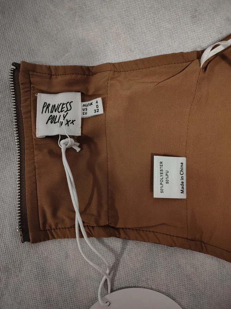 Princess Polly Jessica PU Bustier - Brown, Size 0 image indicator(3)