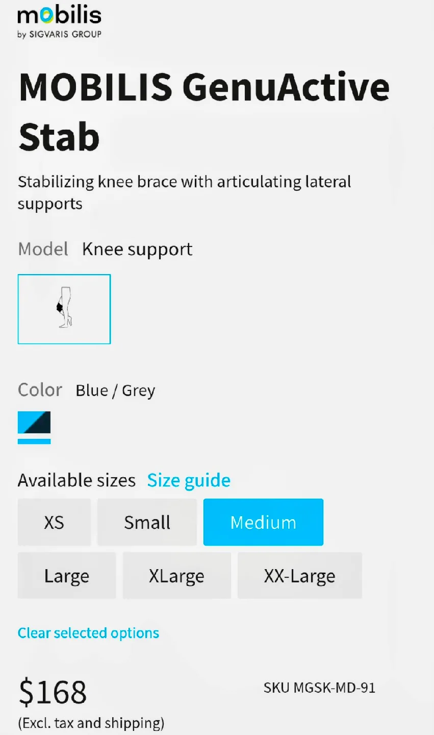 Mobilis GenuActive Stab Knee Brace, Size Medium image indicator(4)