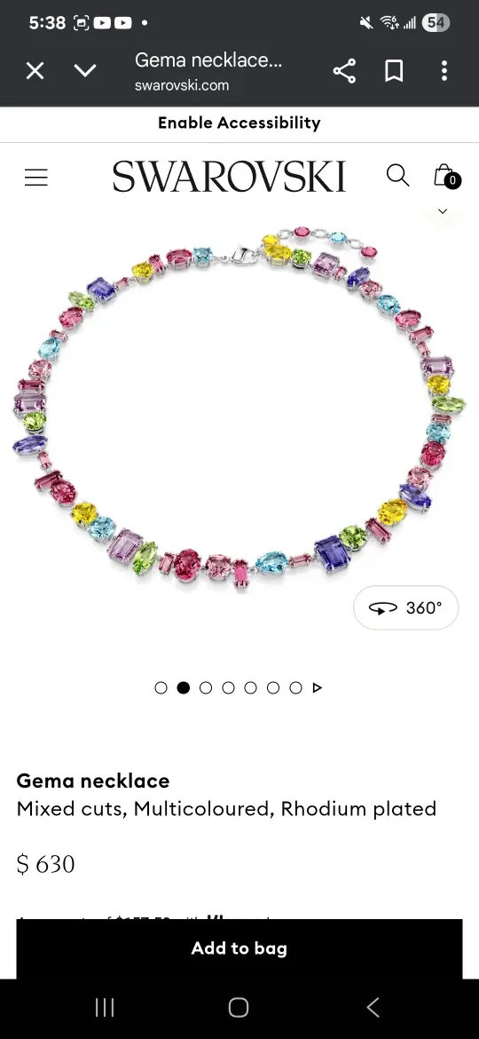 Swarovski Gema Multicoloured Necklace image indicator(2)