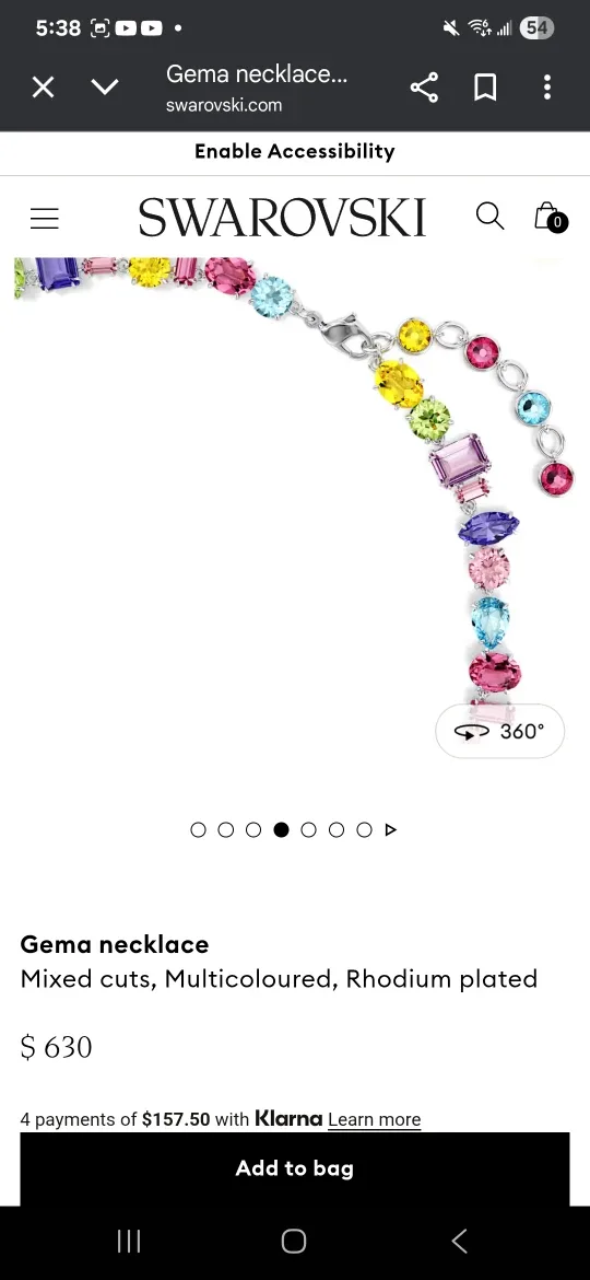 Swarovski Gema Multicoloured Necklace image indicator(3)