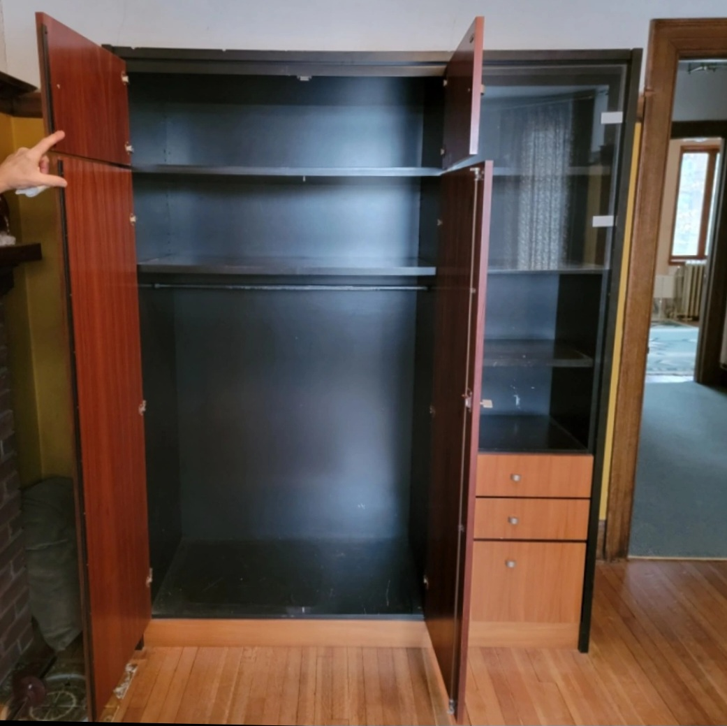 Unique Modern Armoire Wardrobe With Shelves And Drawers - photo 2