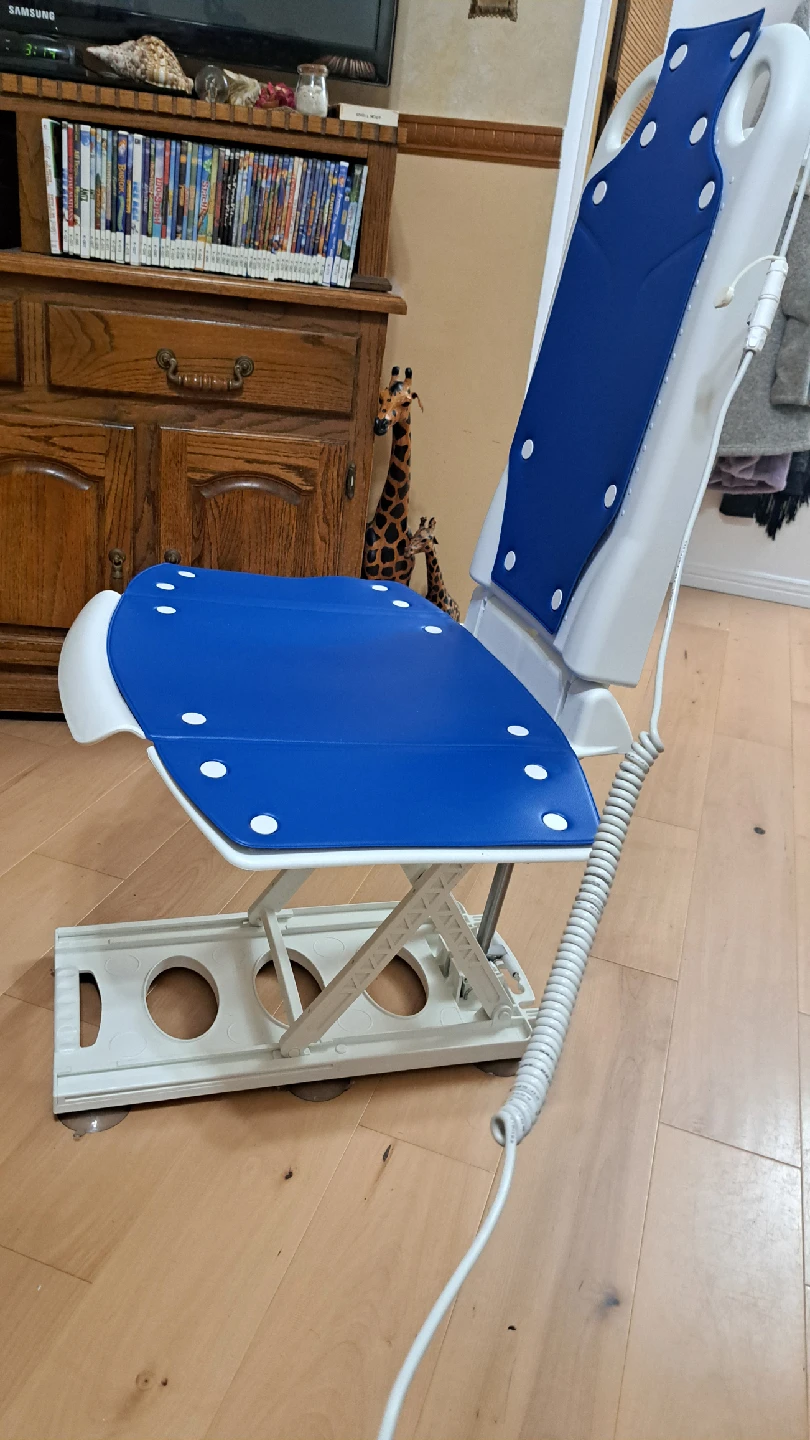 Adjustable Bath Lift Chair - Blue & White 🏆