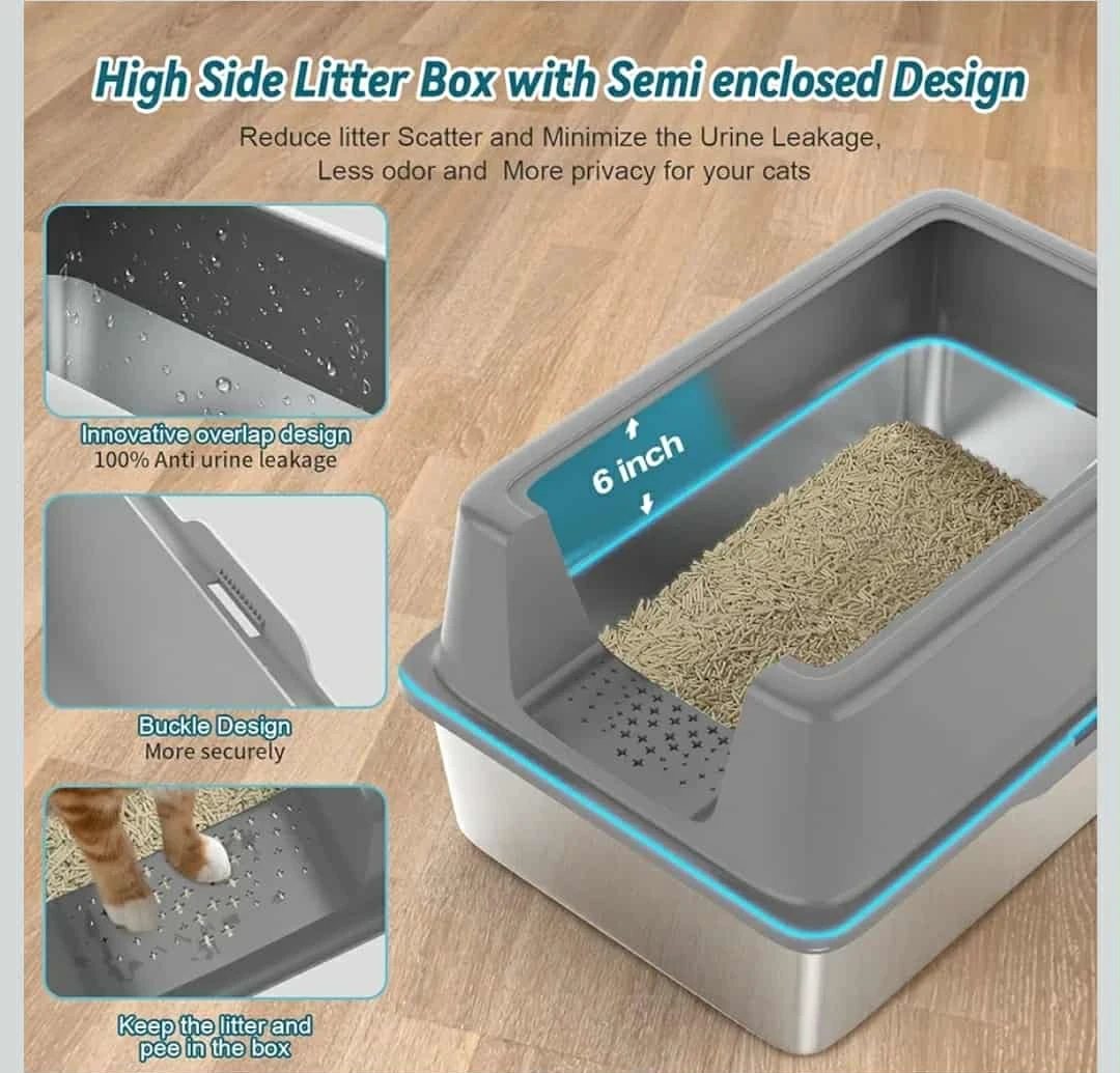 Extra Large Stainless Steel Cat Litter Box - photo 4