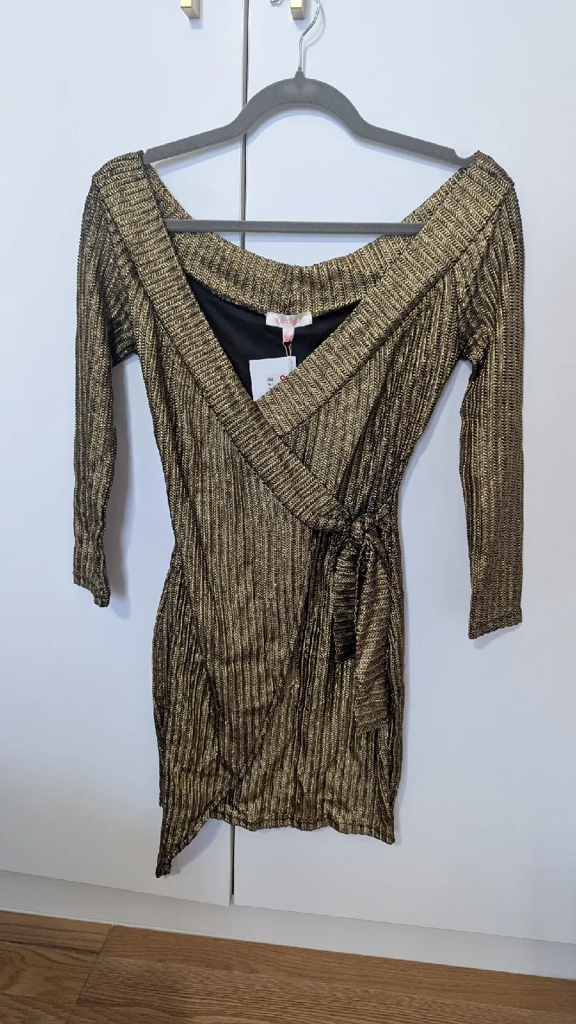 Luxxel Gold Mini Dress, Size S thumbnail