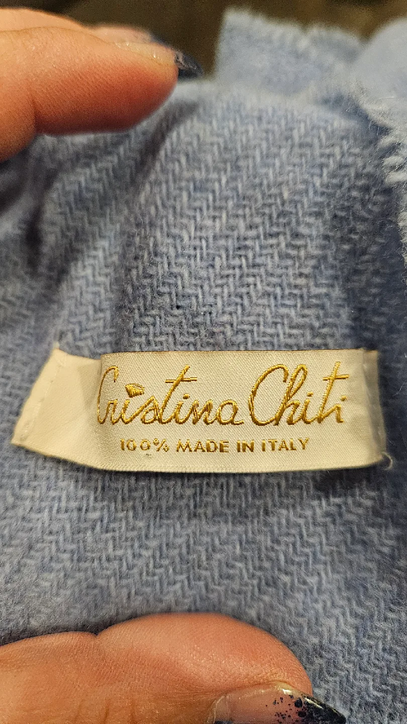 Cristina Chiti Blue Scarf - Made in Italy image indicator(3)