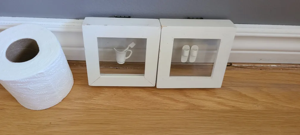 White Shadow Box Bathroom Decor - Set of 2🥕 thumbnail