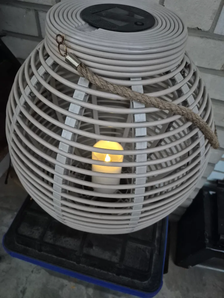 Solar Powered Rattan Style Outdoor Lantern thumbnail