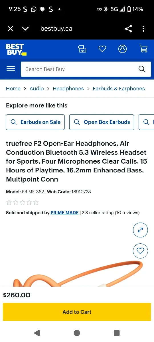 Truefree F2 (Conduction) Headphones - Beige image indicator(3)