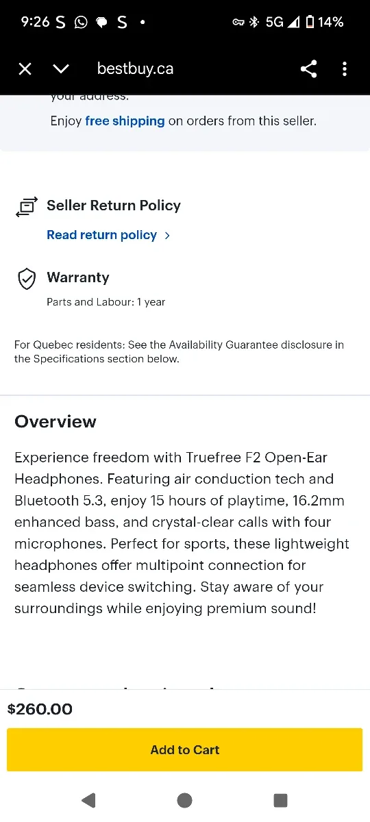 Truefree F2 (Conduction) Headphones - Beige image indicator(5)