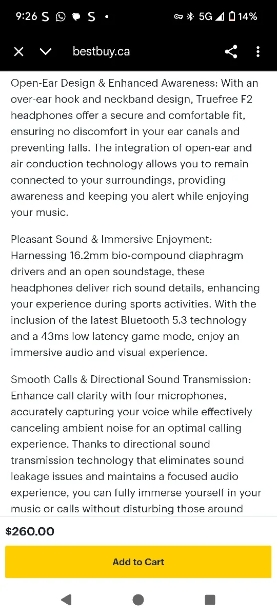 Truefree F2 (Conduction) Headphones - Beige image indicator(6)