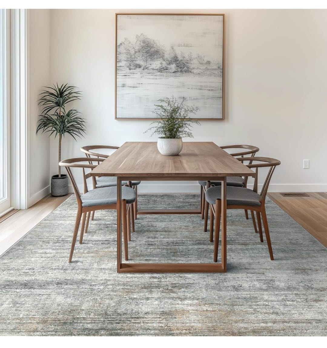 8×10 feet Area Rug - Soft Texture, Low Pile ( Granite gray ) - photo 5