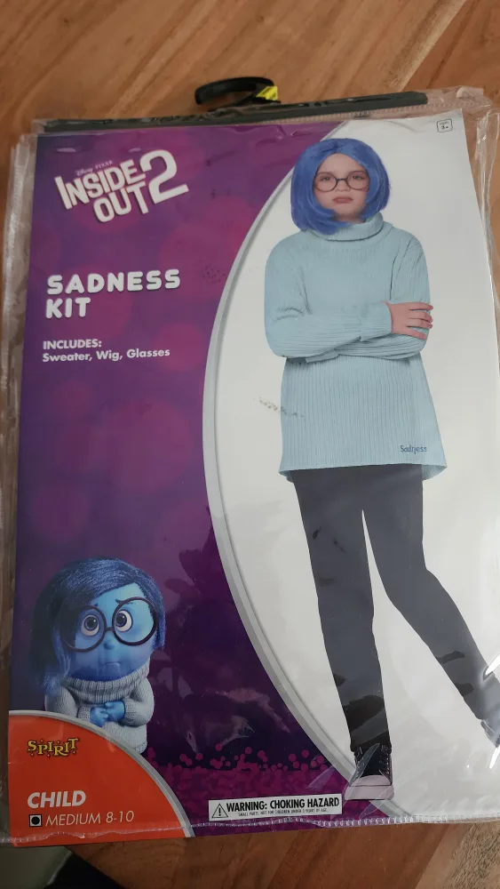 Inside Out 2 Sadness Costume Kit - Child Medium