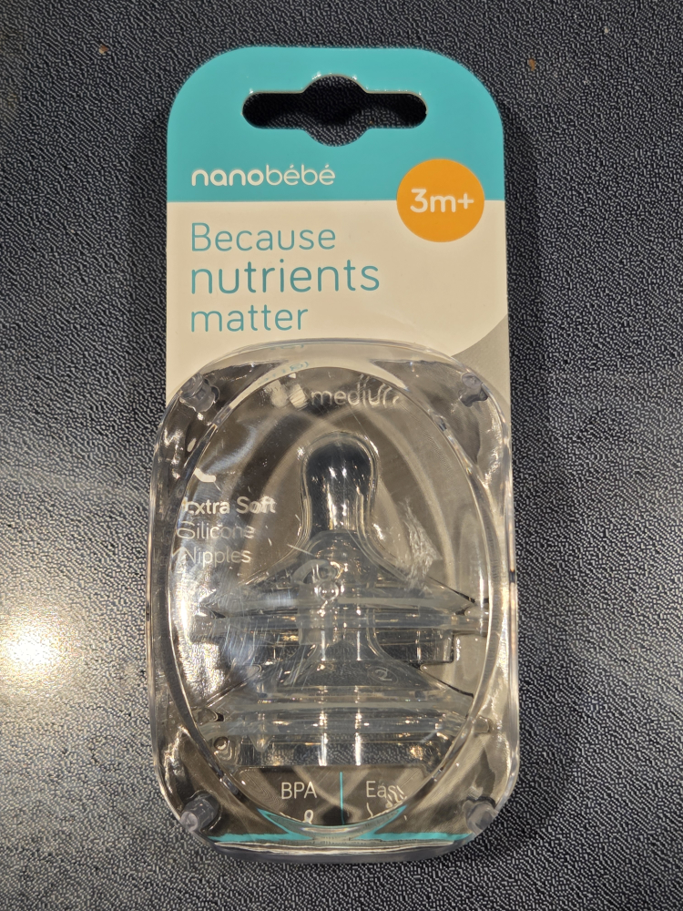 Nanobebe Extra Soft Silicone Bottle Nipples - Flow Medium