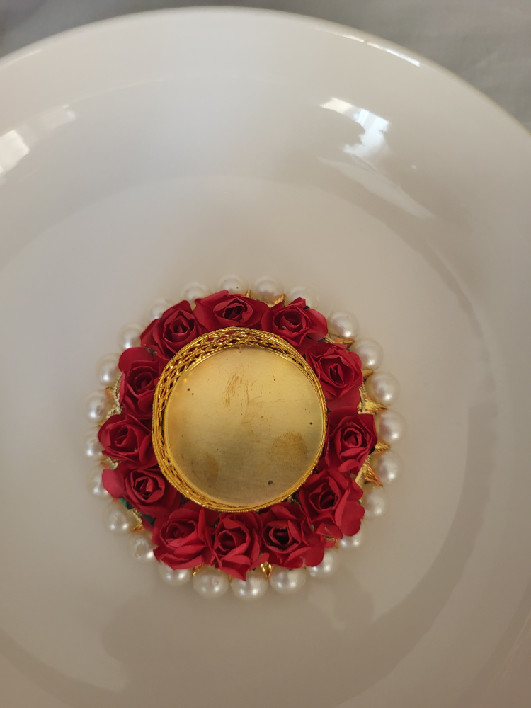 Decorative Candle Holder with Roses and Pearls - photo 4