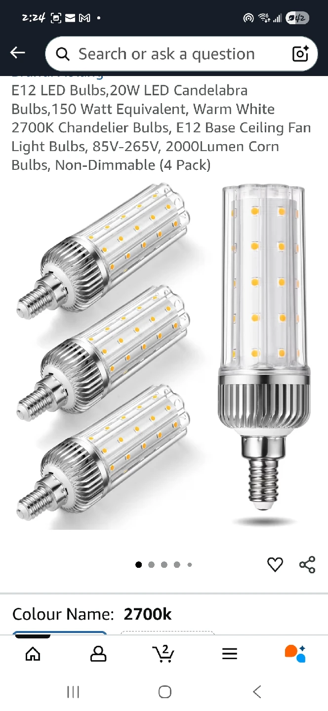 E12 LED Candelabra Bulbs - 4 Pack