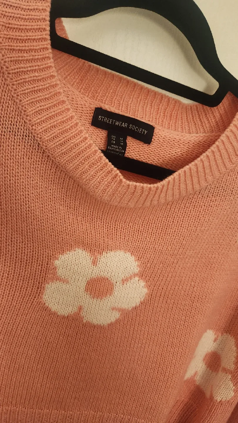 Streetwear Society Pink Floral Sweater - Size M thumbnail