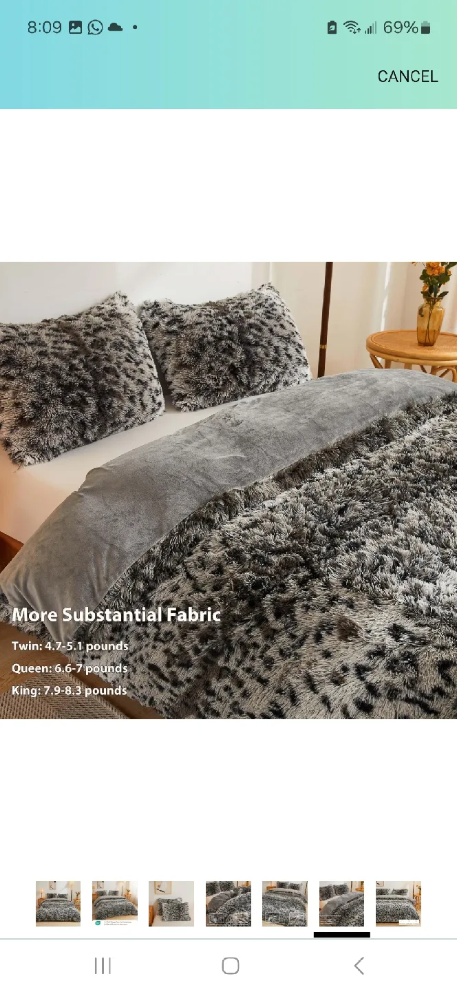 Plush Shaggy Faux Fur Duvet Cover & 2 Pillowcases image indicator(6)