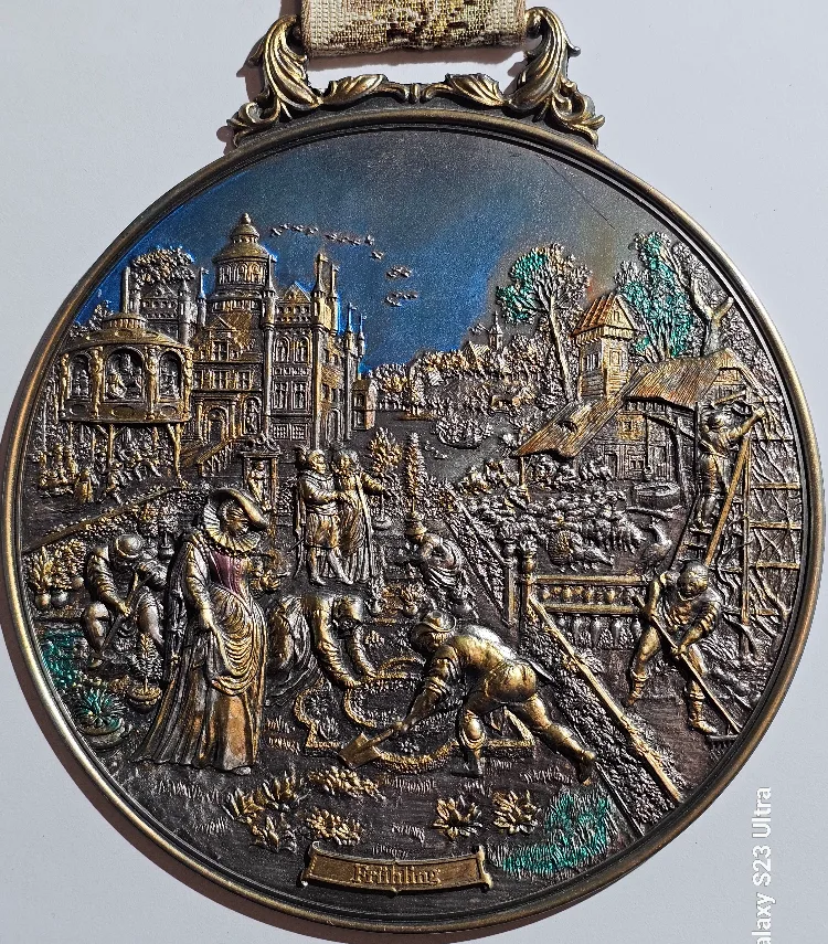 Vintage German Wall Plaque - Frühling Scene image indicator(2)