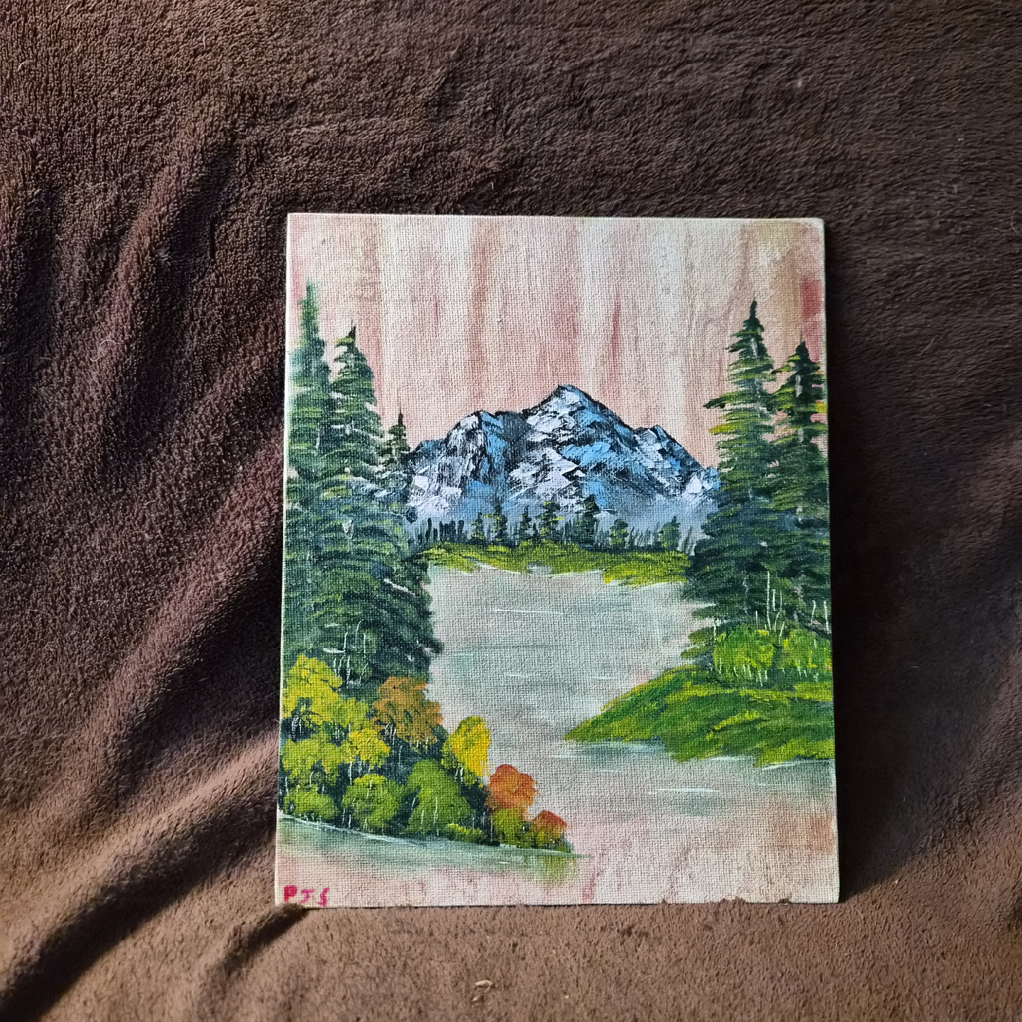 Hand Painted Oil Paint Bob Ross Inspired Hand Mixed Colors