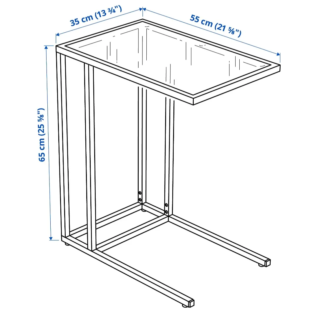 IKEA White Glass Side Table / Laptop Table image indicator(3)