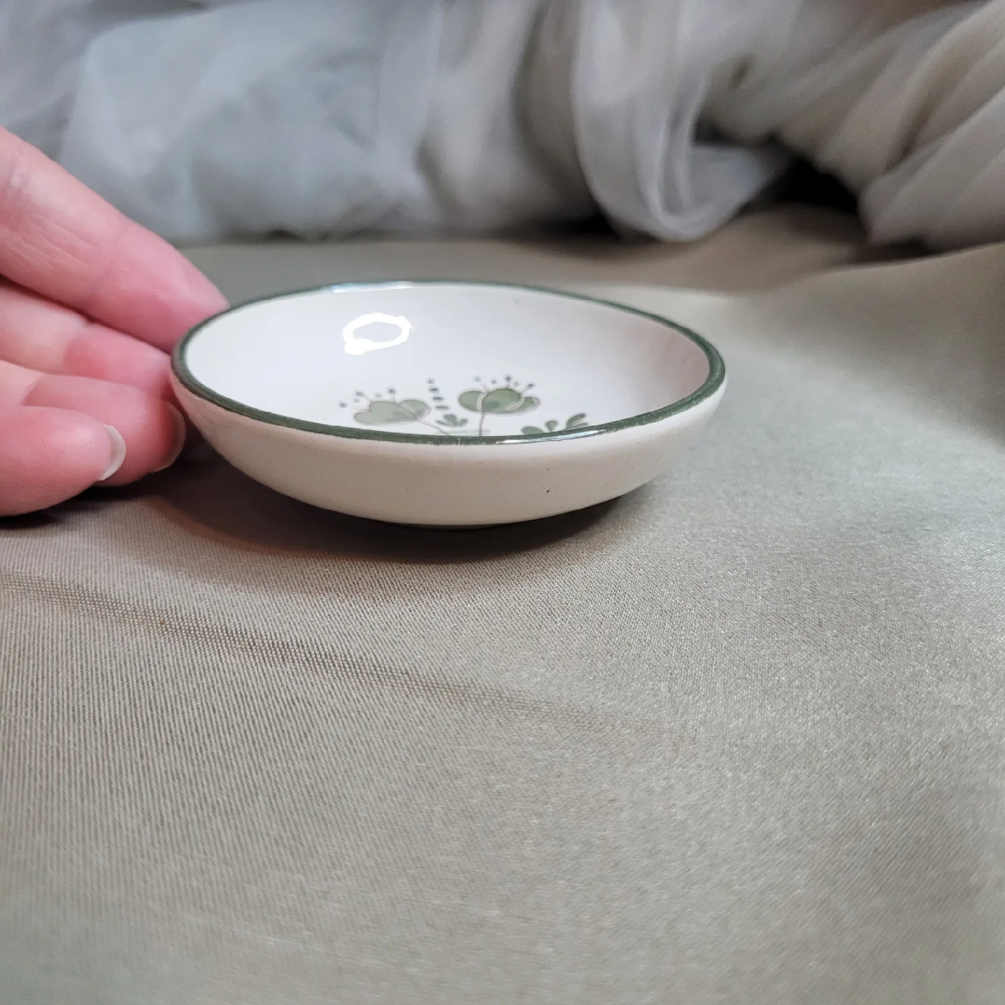 Vintage Little Porcelain Ceramic 3" Trinket Dish etc. W Germany image indicator(10)