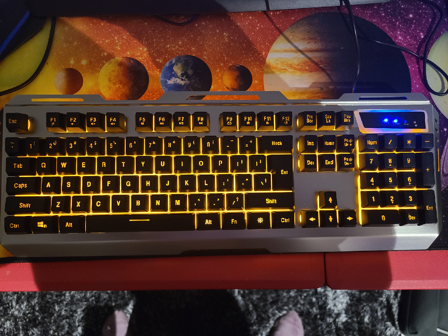 Gaming Keyboard with Yellow Backlight