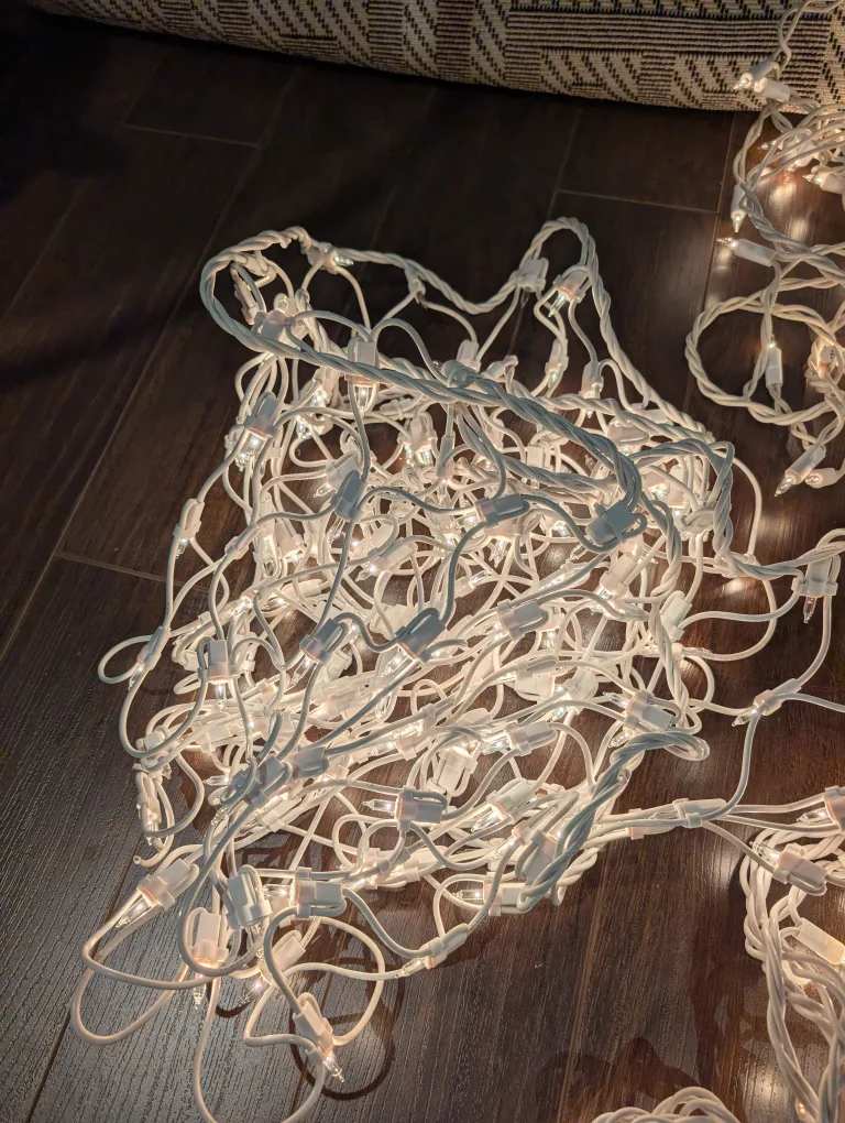 5 Strands of White Thick Christmas Lights - EUC image indicator(2)