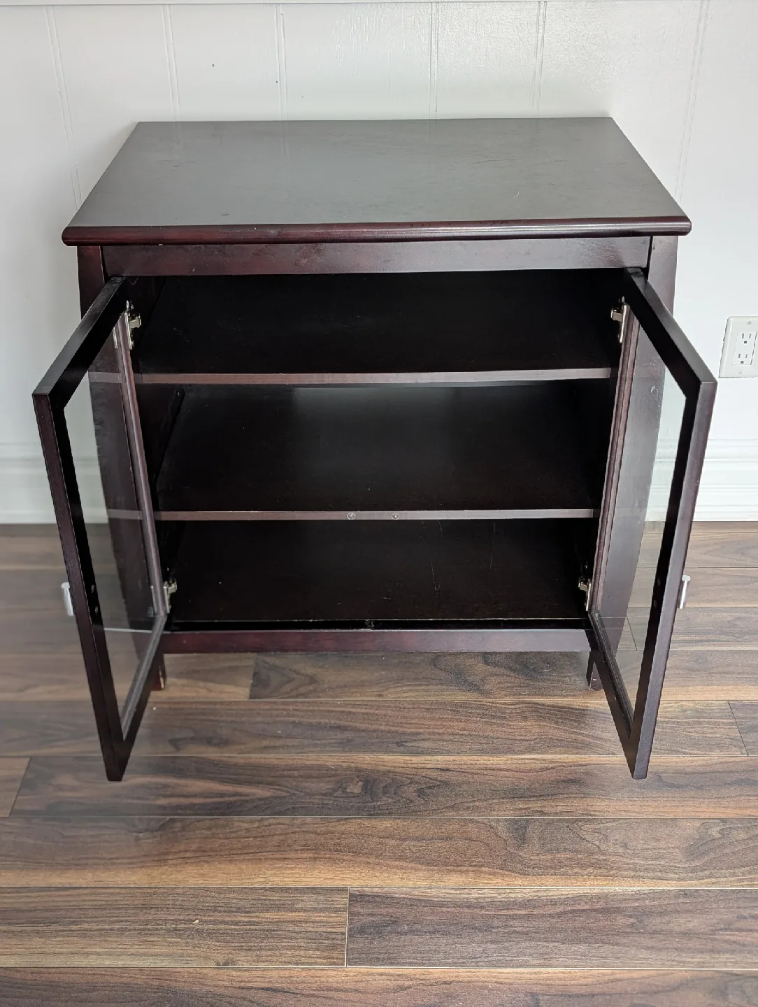 Dark Brown Glass Door TV Cabinet image indicator(2)