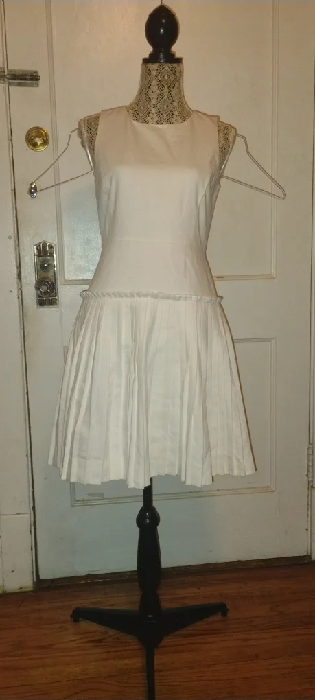 J.Crew Women's Pleated Dress, Size 6 - Elegant White A-Line thumbnail