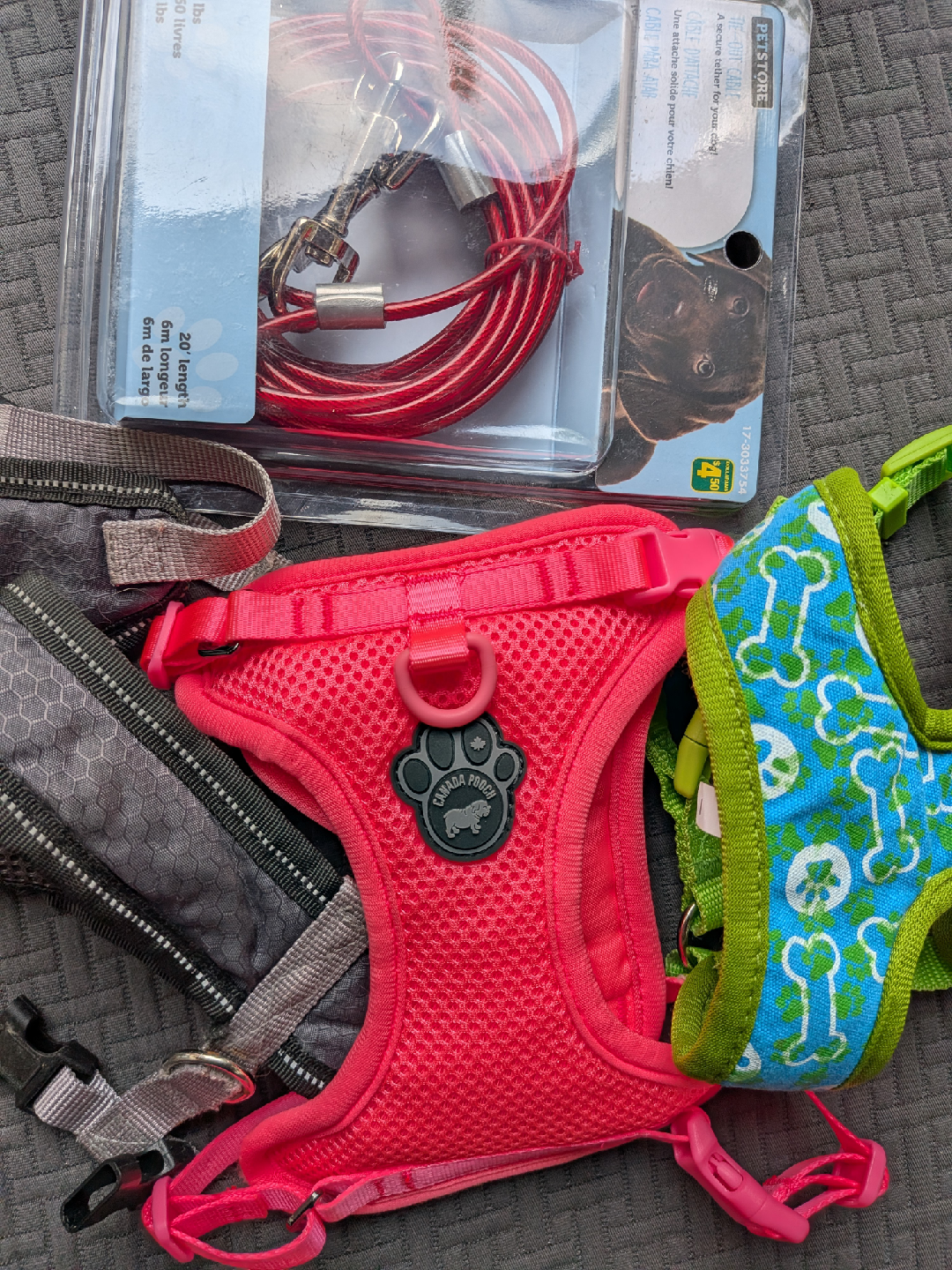 Three dog Harnesses Bundle & Tie-Out Cable leash - photo 3