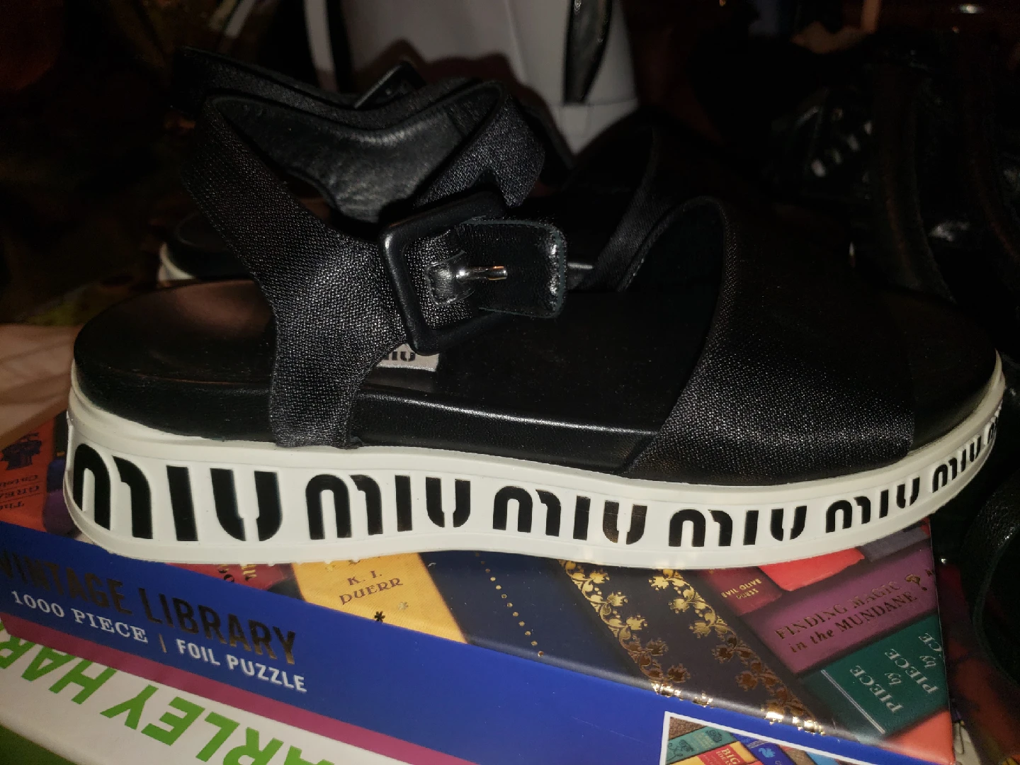 Miu Miu Black Platform Sandals size 6