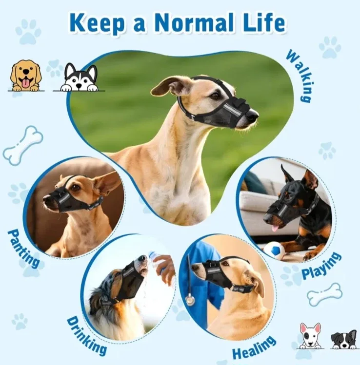 Dog Mesh Muzzle - Adjustable & Breathable - Size M image indicator(8)