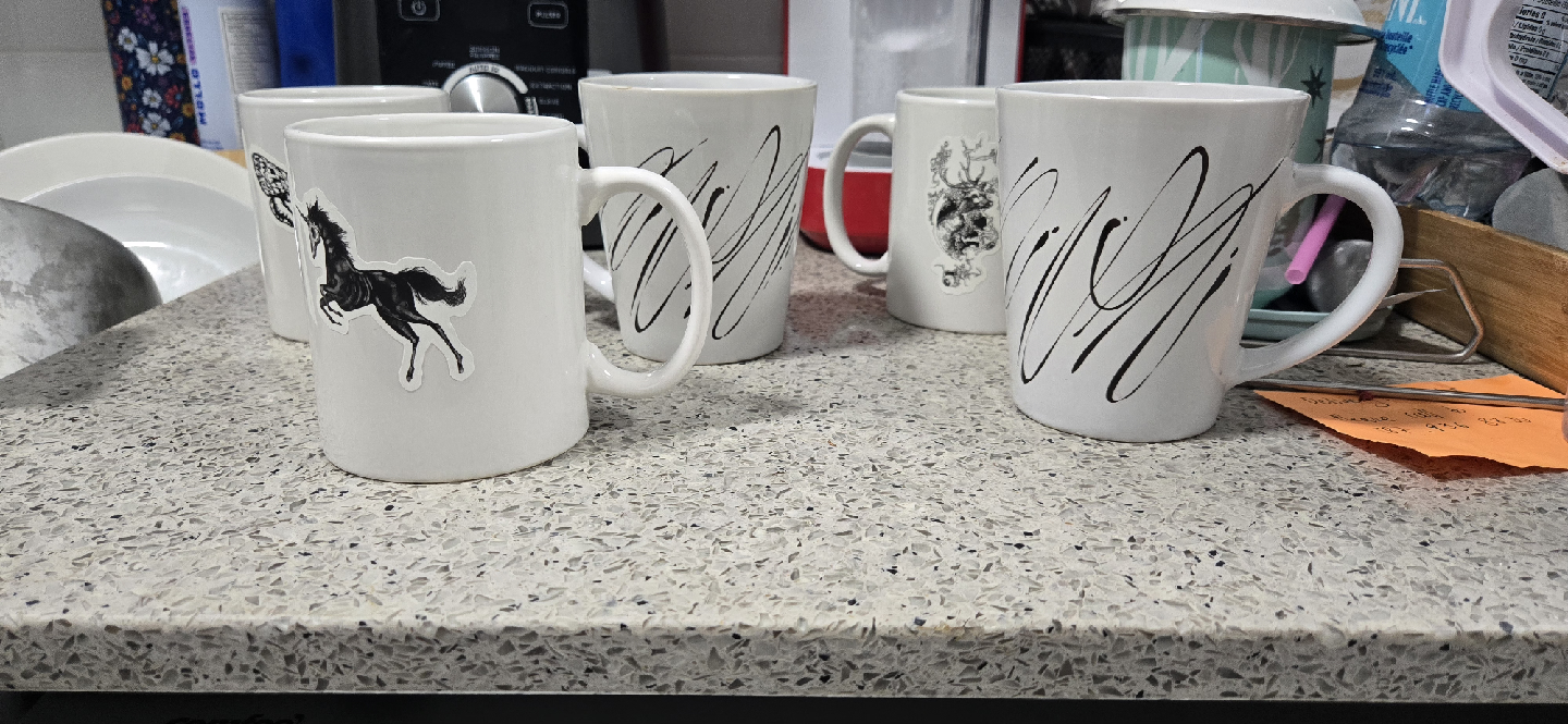 Assorted White Mugs