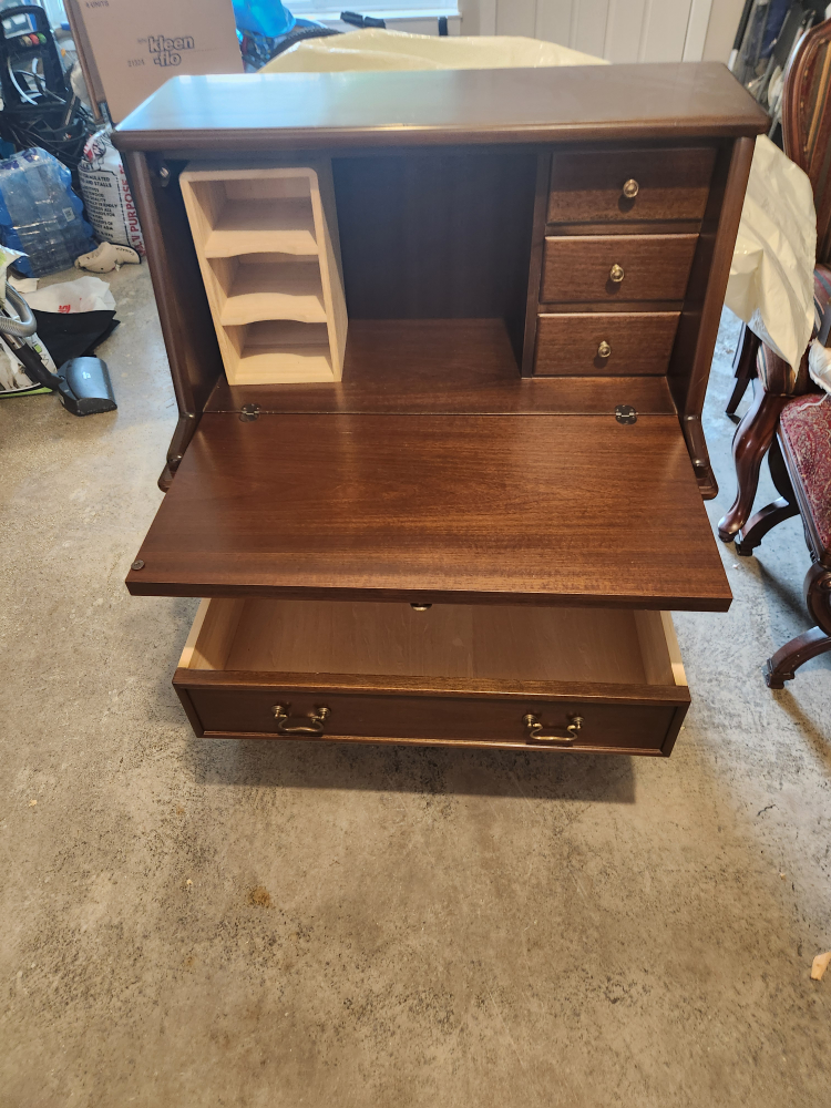 Antique Secretary Desk - Dark Wood - photo 2