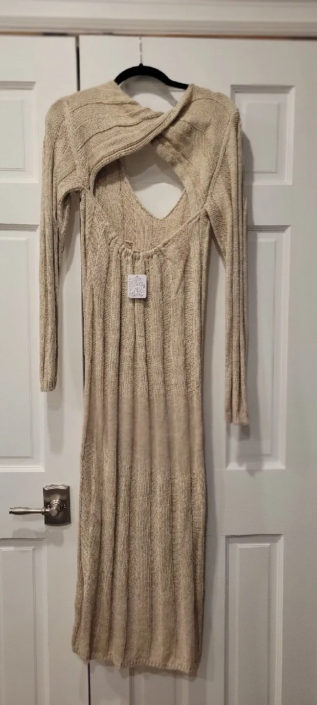 Free People Knit Dress - Beige image indicator(4)