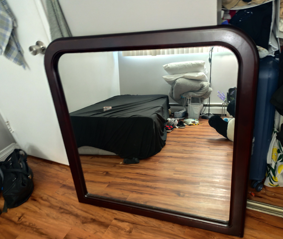 Framed Wall Mirror - Brown