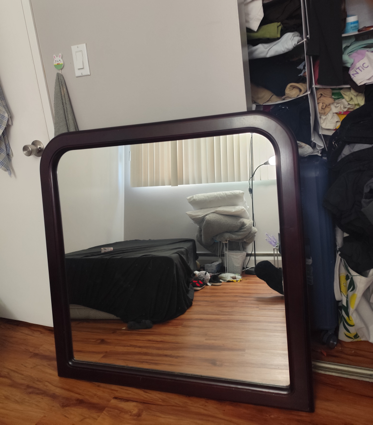 Framed Wall Mirror - Brown - photo 2