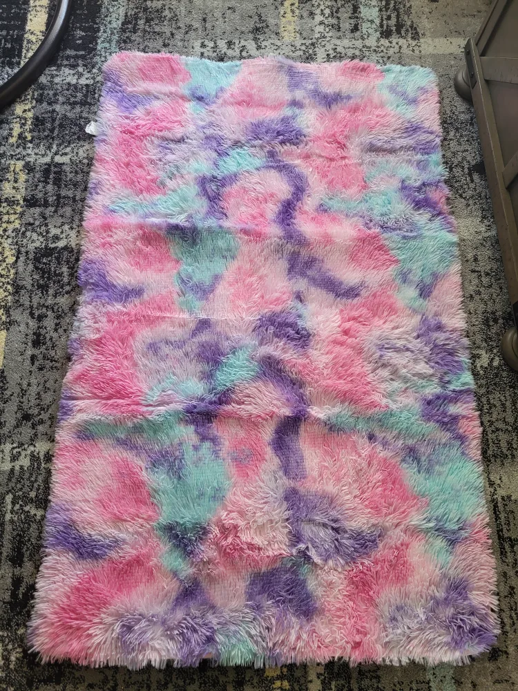 Rainbow Shaggy Rug - Kids Play rug image indicator(8)