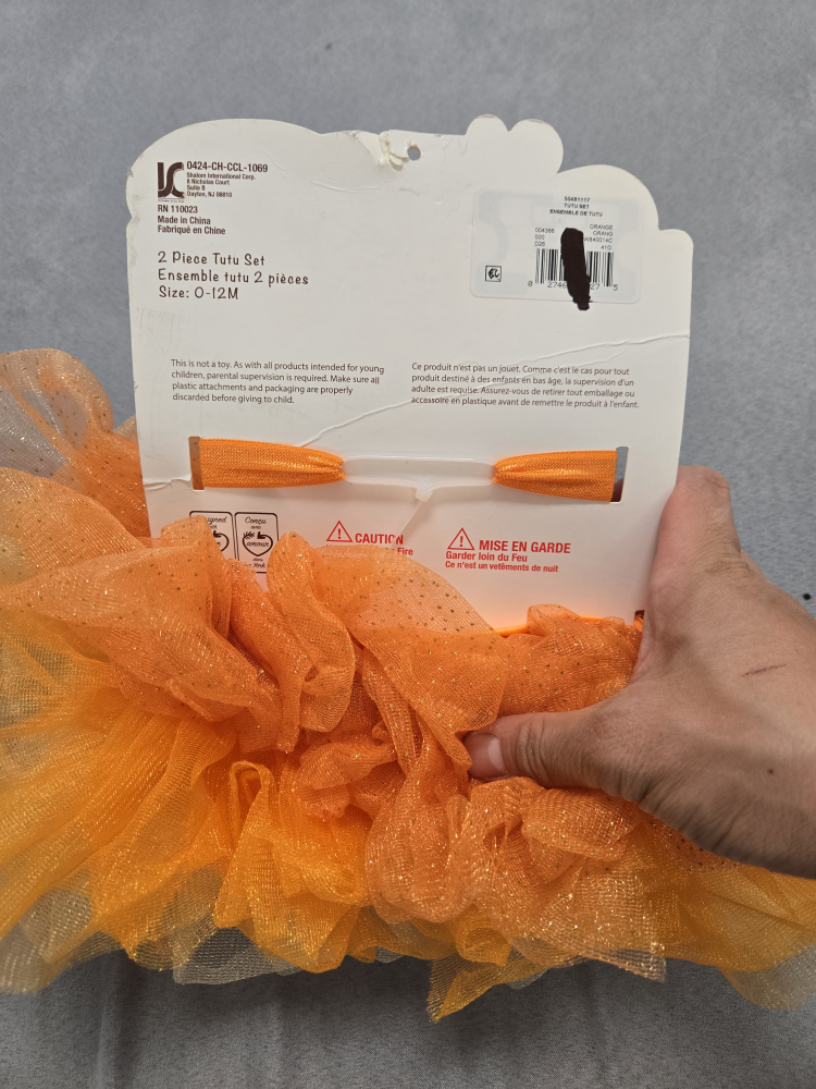 Baby infant orange skirt w headband pumpkin halloween - photo 2