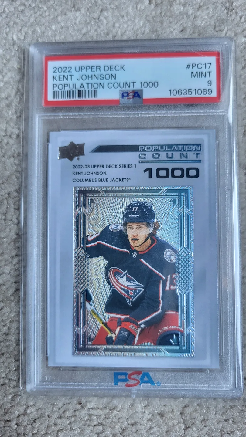 2022 Upper Deck Kent Johnson Population Count 1000 PSA Mint 9 thumbnail