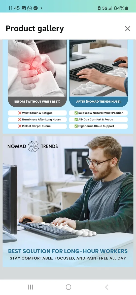 Nomad Trends Nube Keyboard & Mouse Wrist Rest image indicator(7)
