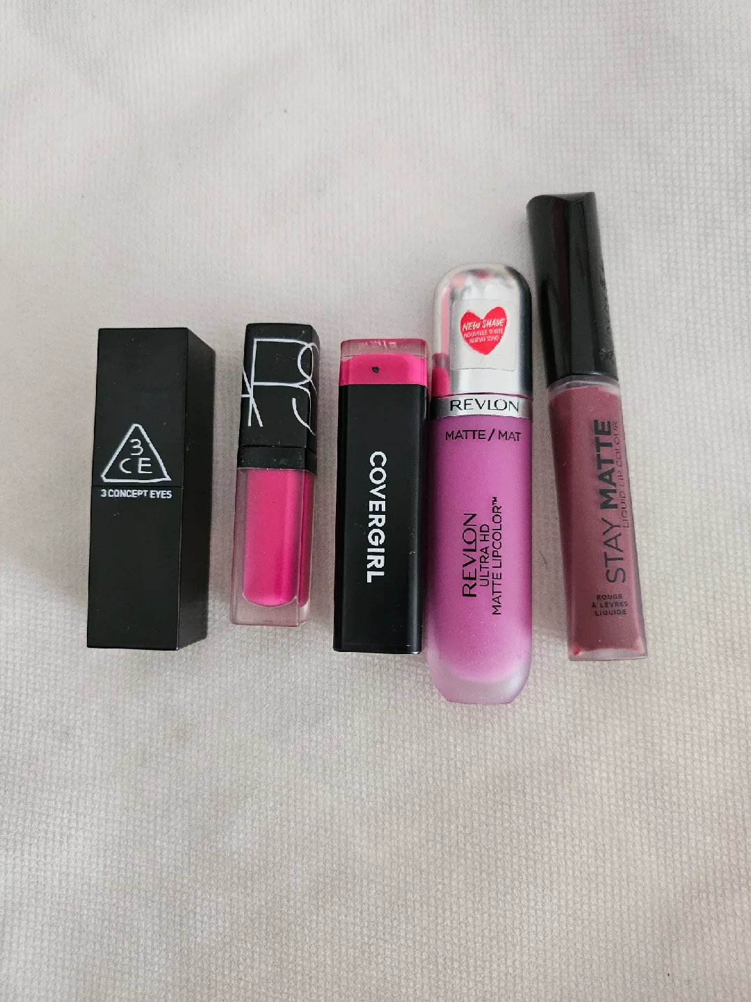 Lipstick Bundle: 3CE, NARS, Covergirl, Revlon, Stay Matte thumbnail