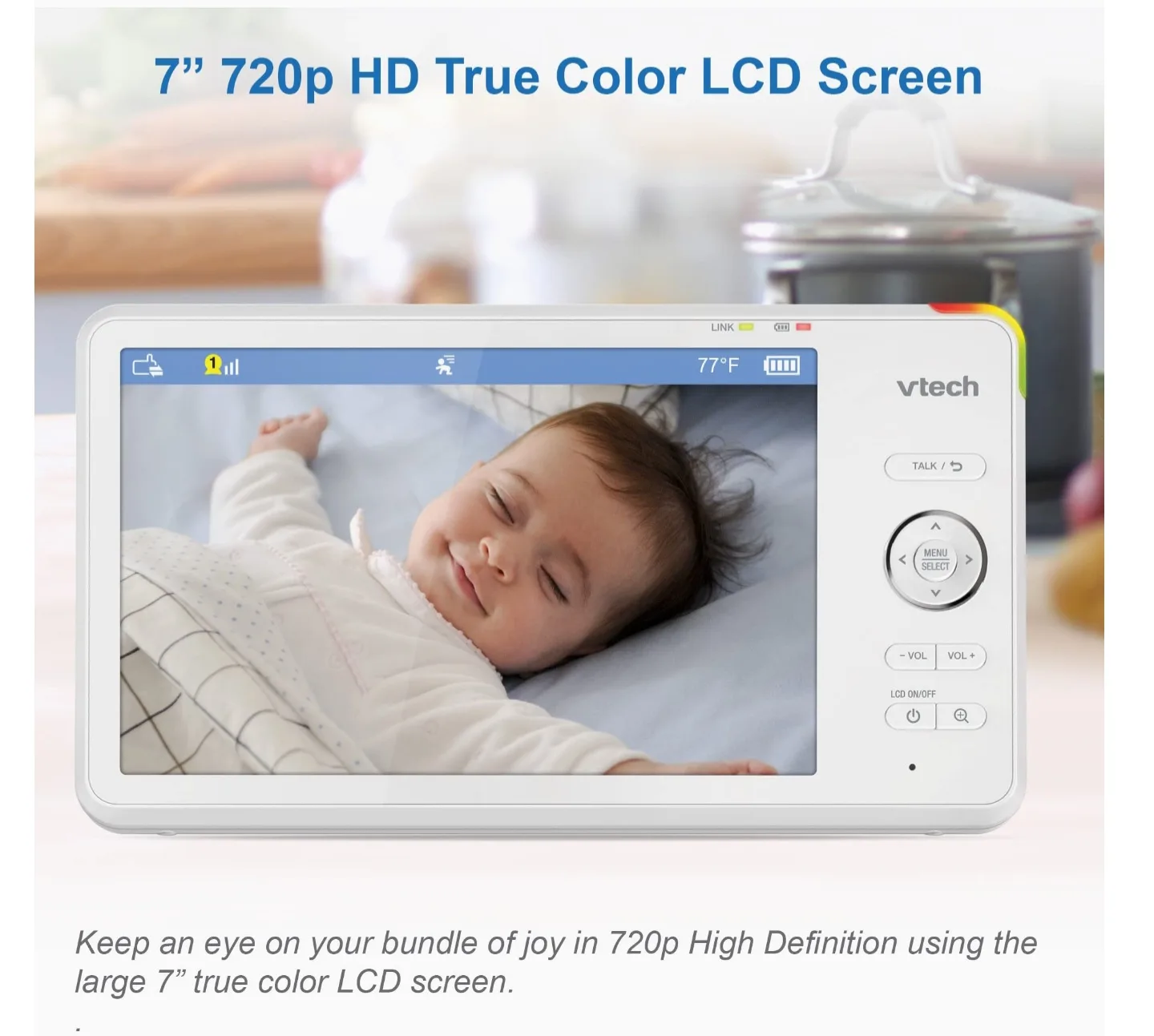 VTech 7" HD Baby Monitor with 2K Camera image indicator(2)