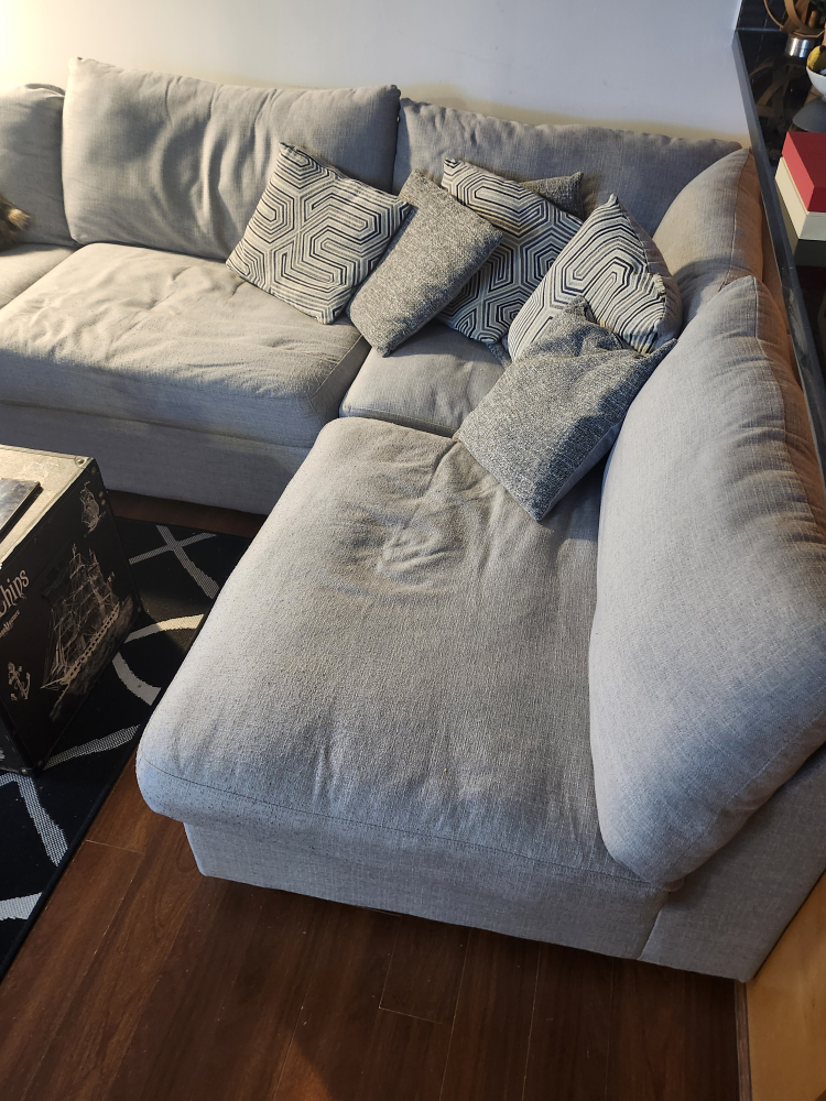 Grey Sectional Sofa with Pillows - photo 2