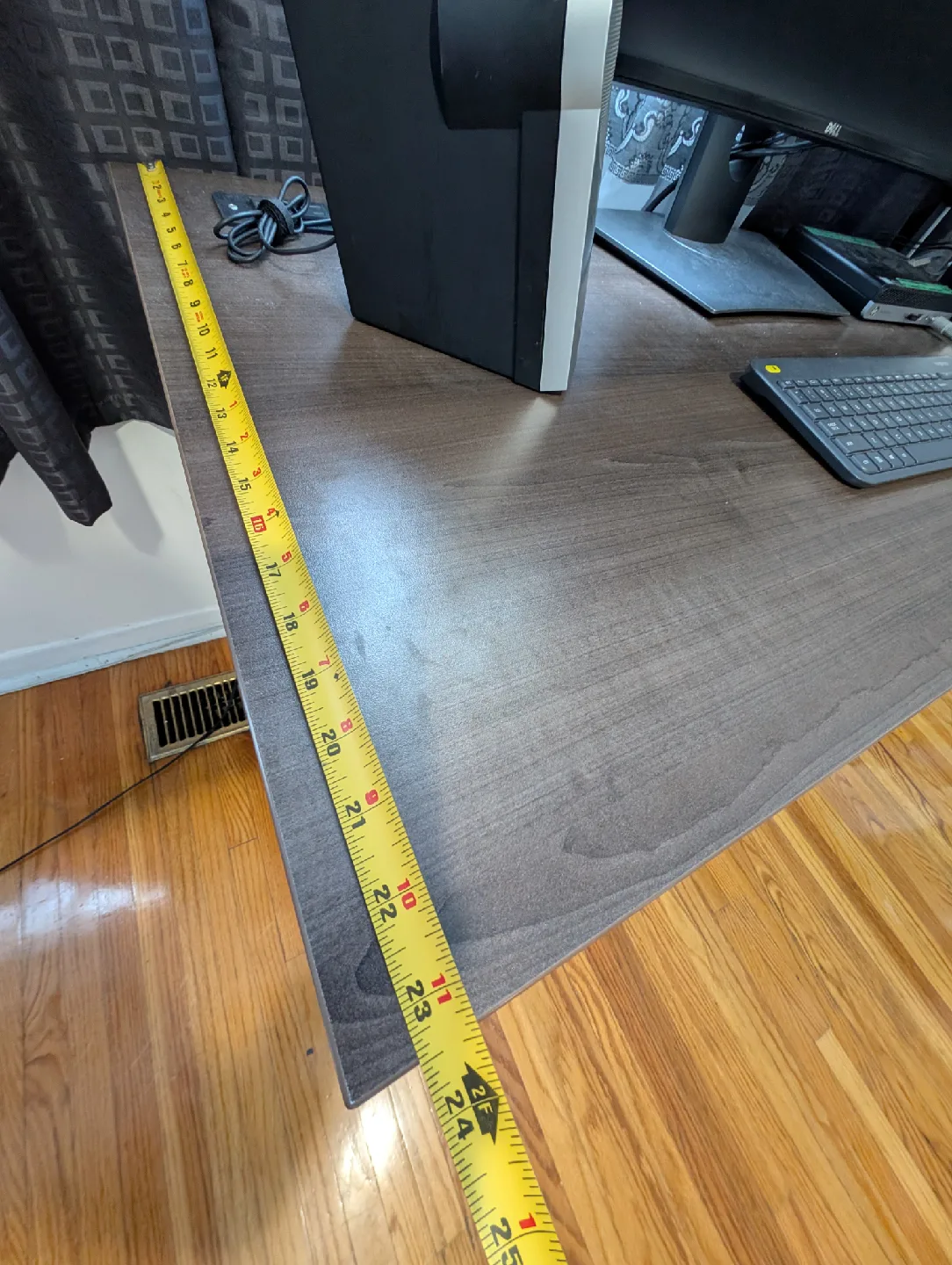 Heavy Duty Adjustable Height Standing Desk, Brown, 48"x24" image indicator(3)