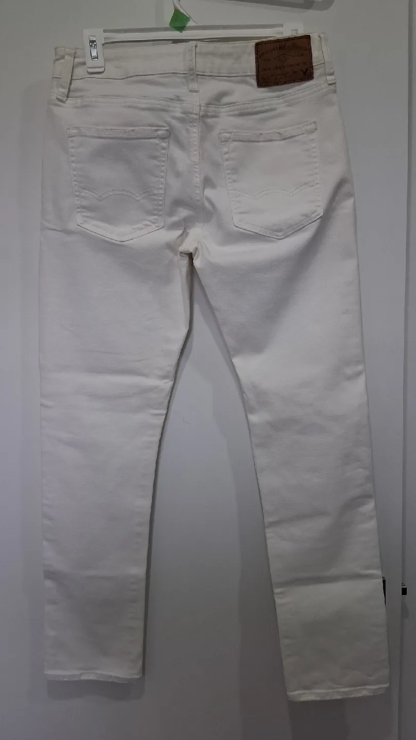 American Eagle Outfitters Slim White Jeans 29x30 image indicator(2)