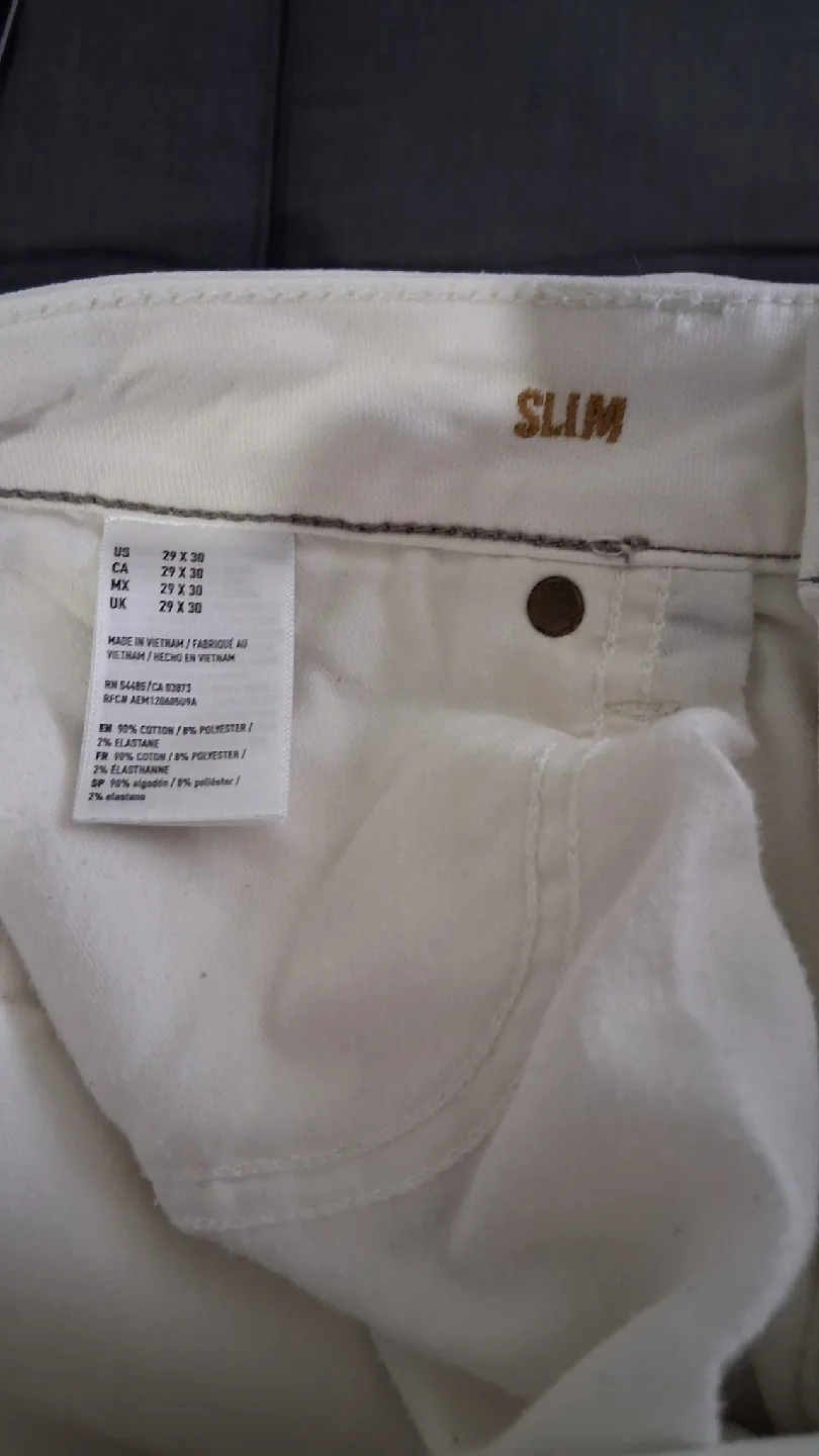 American Eagle Outfitters Slim White Jeans 29x30 image indicator(5)