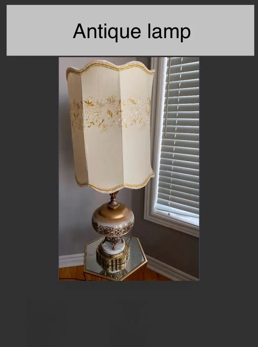 Antique Table Lamp with Floral Shade image indicator(3)