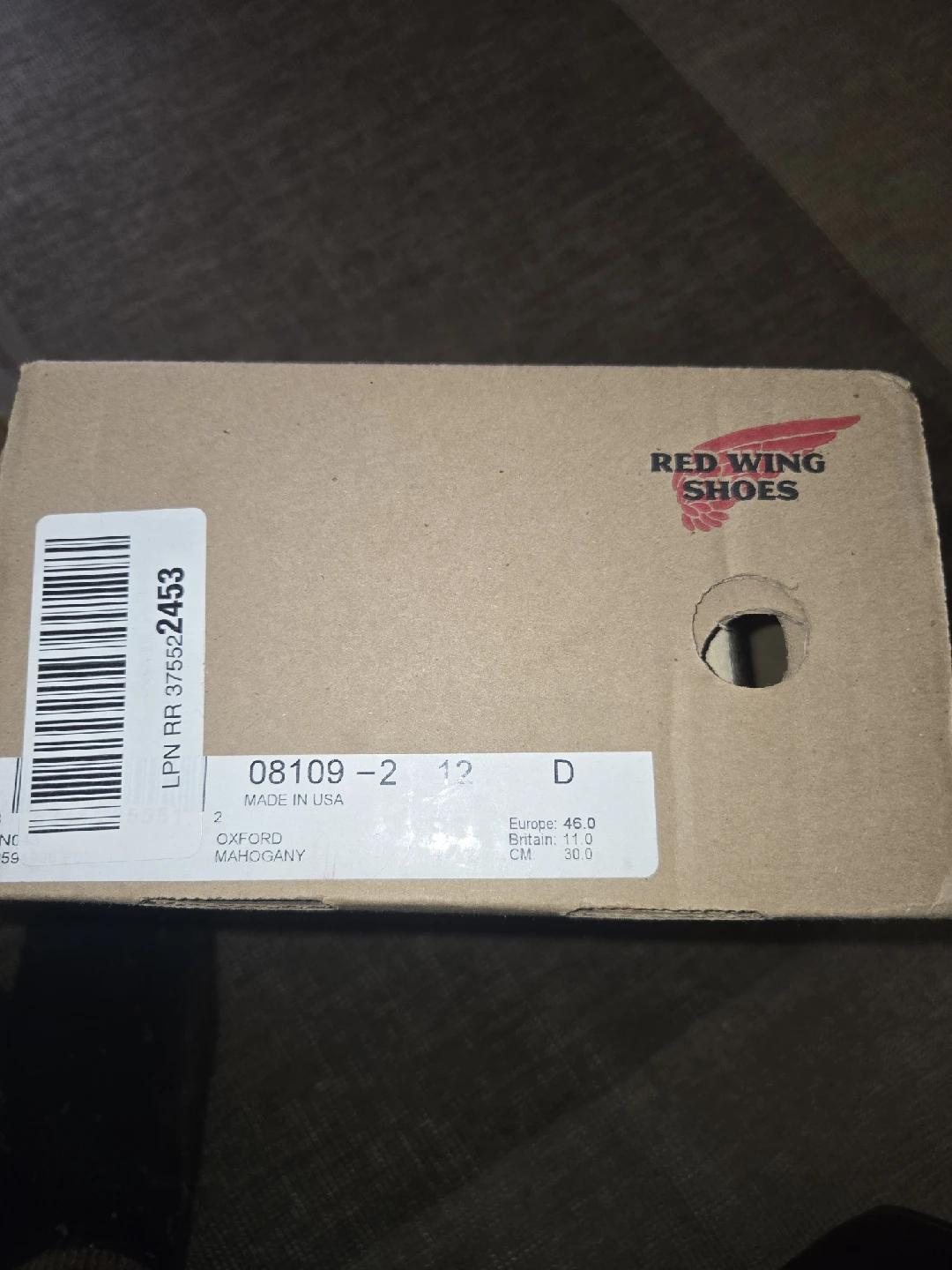 Red Wing Shoes Oxford Mahogany US 12